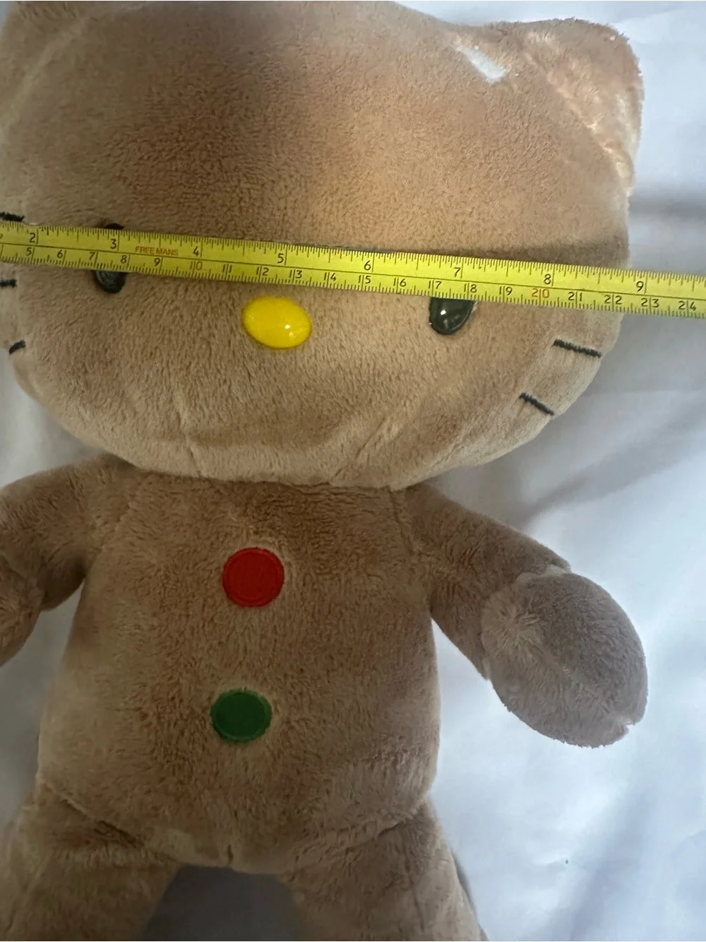 Build-A-Bear 2012 Brown Gingerbread hello kitty Cat Plush with Colorful Buttons
